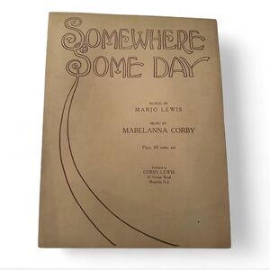 💜 Antique (1920) “Somewhere Some Day” (Marjo Lewis/Mabelanna Corby) Sheet Music